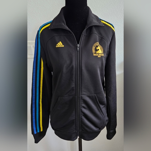 adidas Jackets & Blazers - Adidas Boston Marathon 2015 Jacket Womens Small Black Track Full Zip BAA